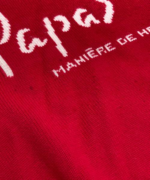 PAPAS（パパス）PAPAS (パパス) ロゴニット レッド サイズ:表記なしの古着・服飾アイテム