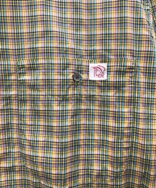 PAPAS（パパス）PAPAS (パパス) チェックシャツ イエロー サイズ:Lの古着・服飾アイテム