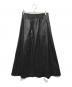 Room no.8（ルームエイト）の古着「F/LETHER TACKING FLAIR スカート」｜ブラック