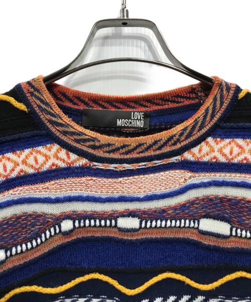 LOVE MOSCHINO（ラブモスキーノ）LOVE MOSCHINO (ラブモスキーノ) 3Dニット マルチカラー サイズ:Ｓの古着・服飾アイテム