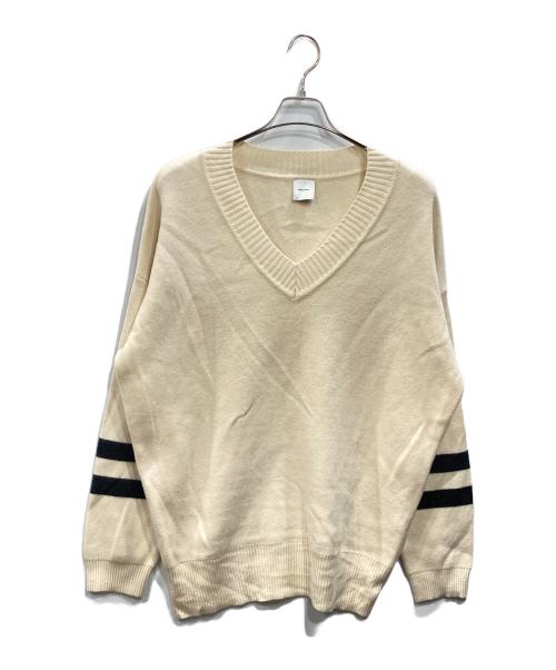 Spick and Span（スピック＆スパン）Spick and Span (スピックアンドスパン) ラインVプルオーバー アイボリー サイズ:Fの古着・服飾アイテム