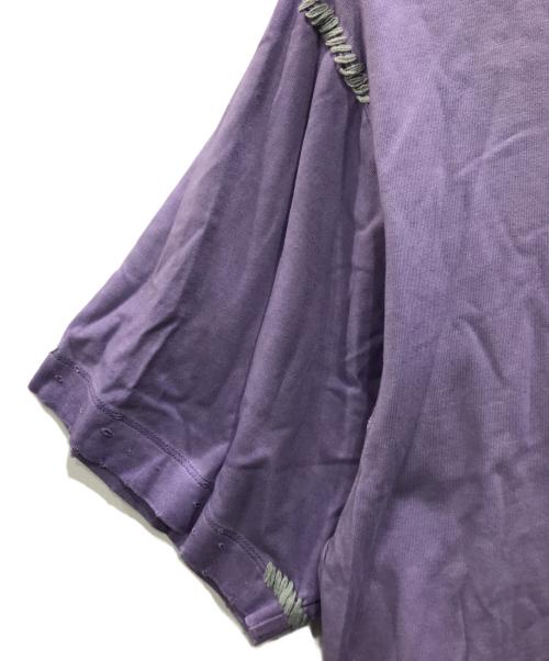 MAISON SPECIAL（メゾンスペシャル）MAISON SPECIAL (メゾンスペシャル) Embroidery Damage Over-Dye Crew Neck T-Shirts バイオレット サイズ:1の古着・服飾アイテム