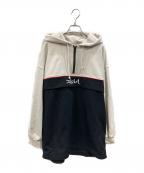 X-GIRLエックスガール）の古着「BICOLOR ANORAK SWEAT DRESS」｜ホワイト×ブラック
