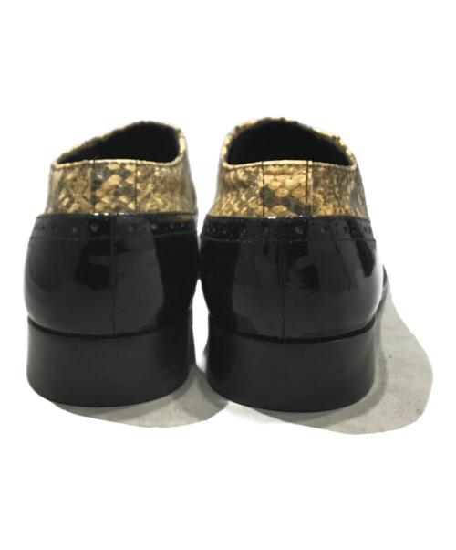 COMME des GARCONS（コムデギャルソン）COMME des GARCONS (コムデギャルソン) エナメル×パイソン ストラップシューズ ブラック サイズ:25の古着・服飾アイテム