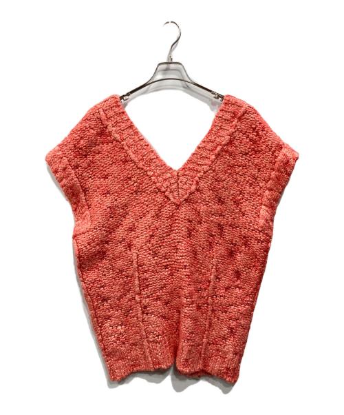 IRENE（アイレネ）IRENE (アイレネ) Fipoas Knit Vest レッド サイズ:36の古着・服飾アイテム