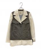 ZARAザラ）の古着「切替ライダースジャケット」｜グレー×ベージュ