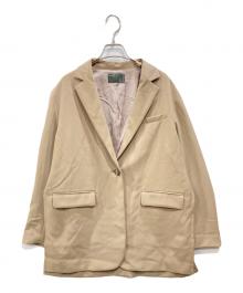 Spick and Span Noble（スッピックアンドスパン ノーブル）の古着「エステルソフトカルゼロングスリットジャケット」｜ベージュ