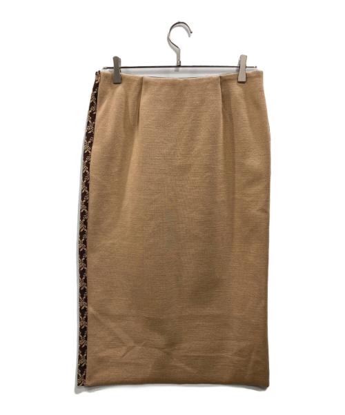 LANVIN COLLECTION（ランバンコレクション）LANVIN COLLECTION (ランバンコレクション) スリーローズニットスカート ブラウン サイズ:40の古着・服飾アイテム