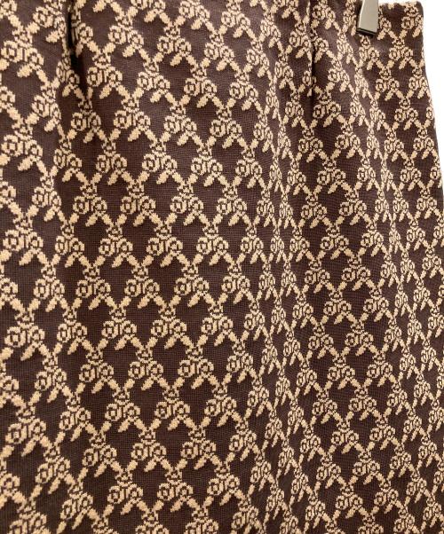 LANVIN COLLECTION（ランバンコレクション）LANVIN COLLECTION (ランバンコレクション) スリーローズニットスカート ブラウン サイズ:40の古着・服飾アイテム