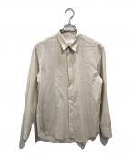 OVERCOATオーバーコート）の古着「DROPPED SHOULDER TOP WITH SHIRT COLLAR IN WOOL SHIRTING」｜ベージュ