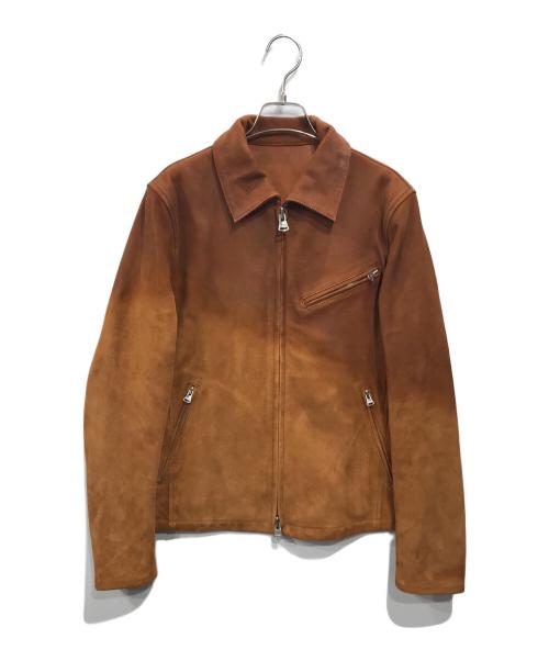 ISAMU KATAYAMA BACKLASH（イサムカタヤマ・バックラッシュ）ISAMU KATAYAMA BACKLASH (イサムカタヤマ・バックラッシュ) インディアンゴートナパラン加工襟付きシングルライダースジャケット ブラウン サイズ:Ｍの古着・服飾アイテム