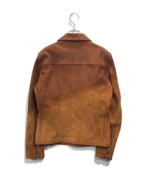 ISAMU KATAYAMA BACKLASH（イサムカタヤマ・バックラッシュ）ISAMU KATAYAMA BACKLASH (イサムカタヤマ・バックラッシュ) インディアンゴートナパラン加工襟付きシングルライダースジャケット ブラウン サイズ:Ｍの古着・服飾アイテム