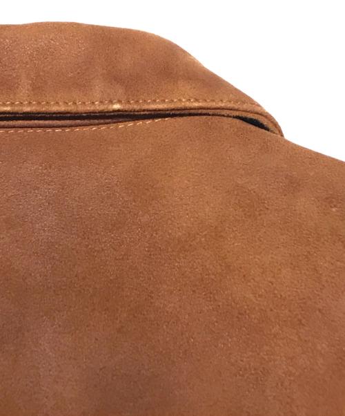 ISAMU KATAYAMA BACKLASH（イサムカタヤマ・バックラッシュ）ISAMU KATAYAMA BACKLASH (イサムカタヤマ・バックラッシュ) インディアンゴートナパラン加工襟付きシングルライダースジャケット ブラウン サイズ:Ｍの古着・服飾アイテム