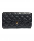 CHANELシャネル）の古着「マトラッセ 長財布」｜ブラック