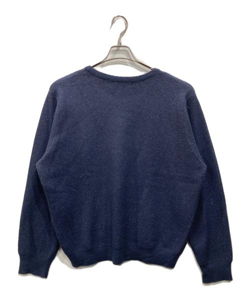 studio seven（スタジオセブン）studio seven (スタジオセブン) V Flower Crew Neck Knit ネイビー サイズ:Lの古着・服飾アイテム