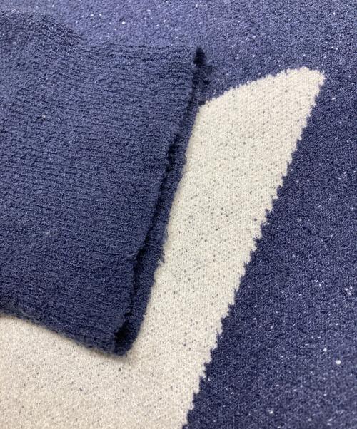 studio seven（スタジオセブン）studio seven (スタジオセブン) V Flower Crew Neck Knit ネイビー サイズ:Lの古着・服飾アイテム