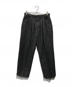 FARAHファーラー）の古着「Two-tuck Wide Tapered Pants」｜ブラック