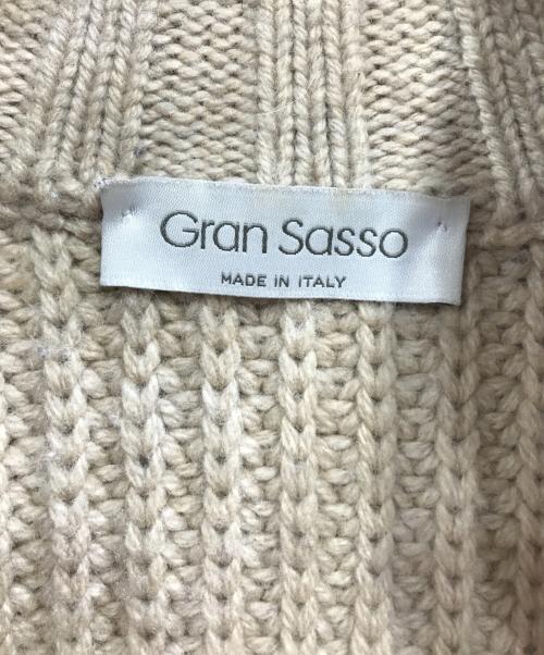 GRAN SASSO（グランサッソ）GRAN SASSO (グランサッソ) エコレザー切替ニットジャケット アイボリー サイズ:Freeの古着・服飾アイテム