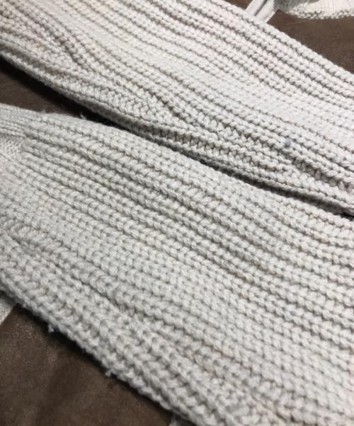 GRAN SASSO（グランサッソ）GRAN SASSO (グランサッソ) エコレザー切替ニットジャケット アイボリー サイズ:Freeの古着・服飾アイテム