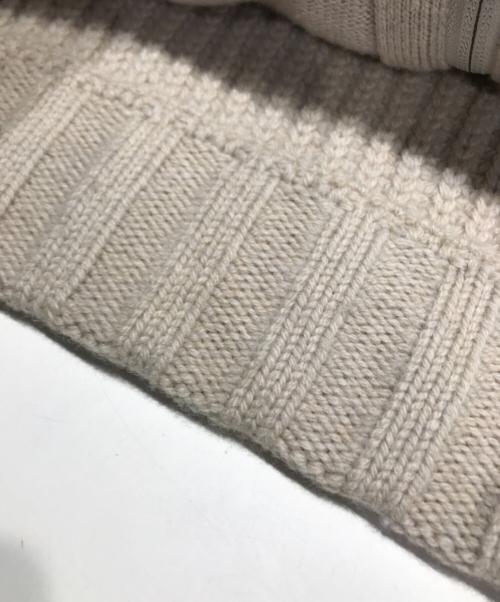 GRAN SASSO（グランサッソ）GRAN SASSO (グランサッソ) エコレザー切替ニットジャケット アイボリー サイズ:Freeの古着・服飾アイテム