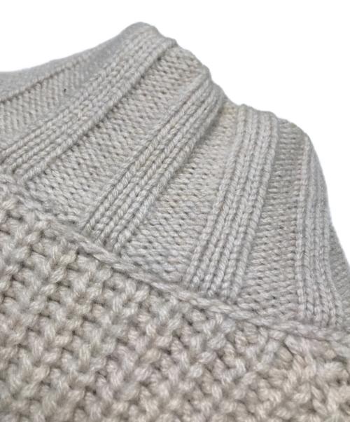 GRAN SASSO（グランサッソ）GRAN SASSO (グランサッソ) エコレザー切替ニットジャケット アイボリー サイズ:Freeの古着・服飾アイテム