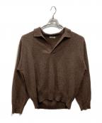 shiunシウン）の古着「スキッパーニットポロシャツ」｜ブラウン