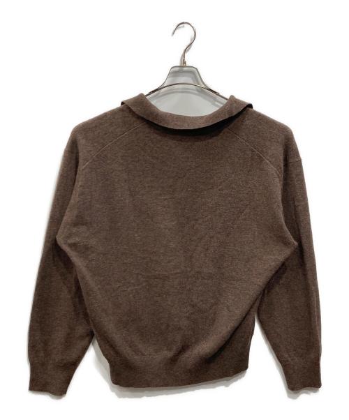 shiun（シウン）shiun (シウン) スキッパーニットポロシャツ ブラウン サイズ:Mの古着・服飾アイテム