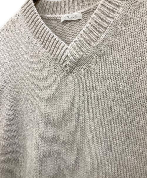 GALERIE VIE（ギャルリーヴィー）GALERIE VIE (ギャルリーヴィー) ファインウール Vネックプルオーバー ベージュ サイズ:Sの古着・服飾アイテム