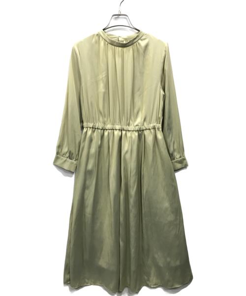INDIVI（インディヴィ）INDIVI (インディヴィ) ギャザードレープワンピース グリーン サイズ:36 未使用品の古着・服飾アイテム
