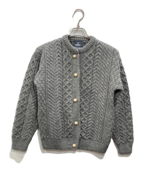 aran WOOLLEN MILLS（アラン ウーレンミルズ）aran woollen mills (アラン ウーレンミルズ) ケーブルニットカーディガン グレー サイズ:XXLの古着・服飾アイテム