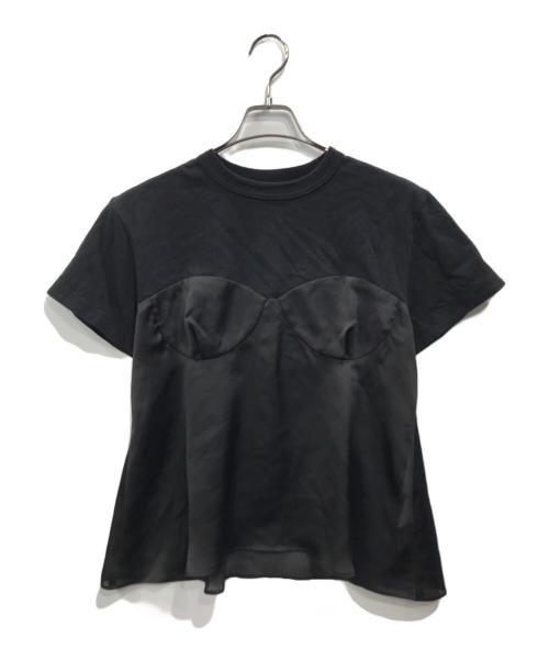 sacai（サカイ）sacai (サカイ) Cotton Jersey T-shirt Corset Detail ブラック サイズ:Sの古着・服飾アイテム