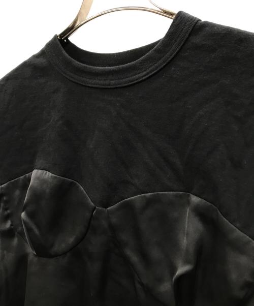 sacai（サカイ）sacai (サカイ) Cotton Jersey T-shirt Corset Detail ブラック サイズ:Sの古着・服飾アイテム