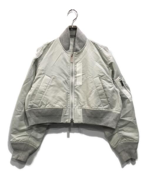 sacai（サカイ）sacai (サカイ) ナイロンツイルショートブルゾン ライトグレー サイズ:Sの古着・服飾アイテム