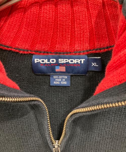 POLO SPORT（ポロスポーツ）POLO SPORT (ポロスポーツ) ハーフジップニット ブラック サイズ:XLの古着・服飾アイテム
