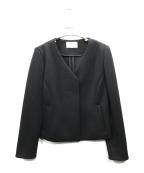 Pinky & Dianneピンキーアンドダイアン）の古着「ダンボールノーカラーブルゾン」｜ブラック