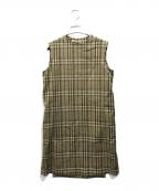 TOGAトーガ）の古着「チェックノースリーブワンピース」｜ベージュ