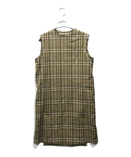 TOGA（トーガ）TOGA (トーガ) チェックノースリーブワンピース ベージュ サイズ:36の古着・服飾アイテム