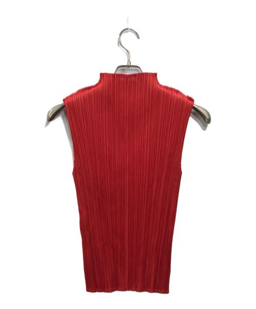 PLEATS PLEASE（プリーツプリーズ）PLEATS PLEASE (プリーツプリーズ) プリーツノースリーブブラウス レッド サイズ:3の古着・服飾アイテム