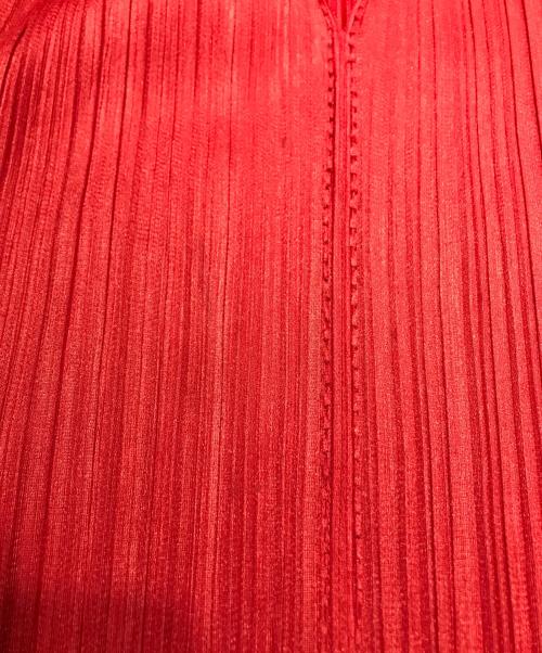 PLEATS PLEASE（プリーツプリーズ）PLEATS PLEASE (プリーツプリーズ) プリーツノースリーブブラウス レッド サイズ:3の古着・服飾アイテム