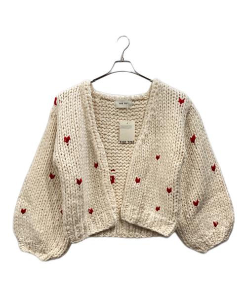 THE TOE（ザ・トゥー）THE TOE (ザ・トゥー) charing heart cardigan アイボリー サイズ:Free 未使用品の古着・服飾アイテム