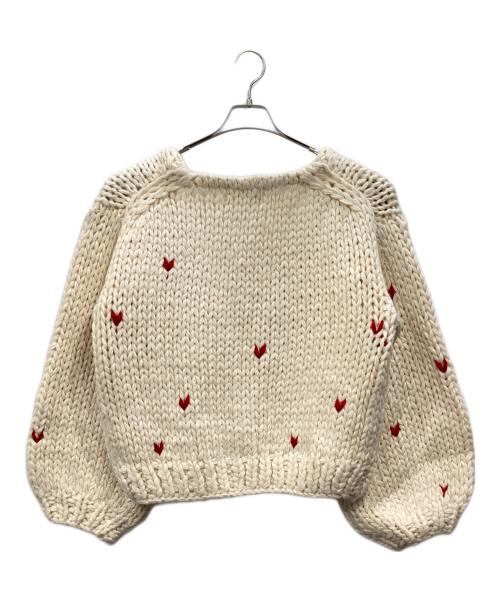 THE TOE（ザ・トゥー）THE TOE (ザ・トゥー) charing heart cardigan アイボリー サイズ:Free 未使用品の古着・服飾アイテム