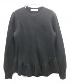 BORDERS at BALCONYボーダーズアットバルコニー）の古着「KNIT PEPLUM ZIP」｜ブラック