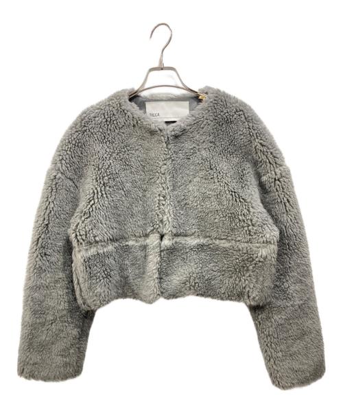 ticca（ティッカ）ticca (ティッカ) ウールファーショートコート グレー サイズ:Fの古着・服飾アイテム