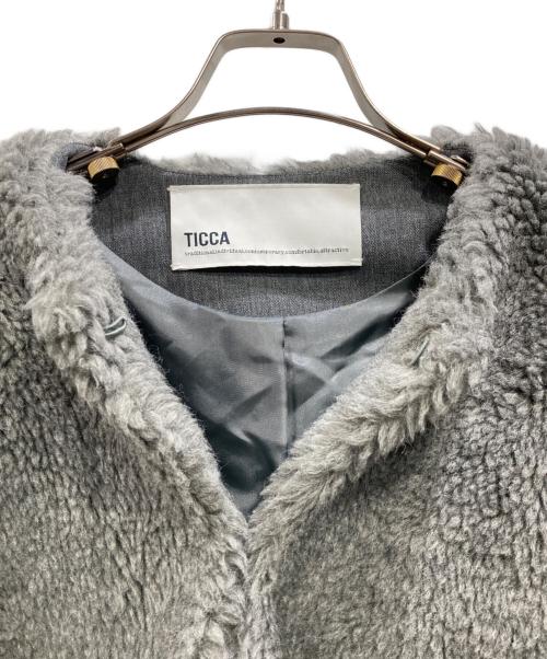 ticca（ティッカ）ticca (ティッカ) ウールファーショートコート グレー サイズ:Fの古着・服飾アイテム