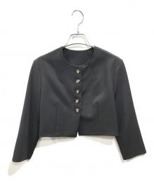 FRAY ID（フレイ アイディー）の古着「ダブルクロスクロップドジャケット」｜ブラック