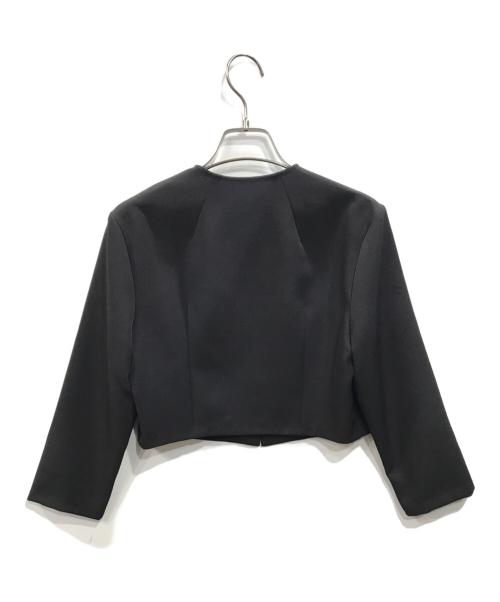 FRAY ID（フレイ アイディー）FRAY ID (フレイ アイディー) ダブルクロスクロップドジャケット ブラックの古着・服飾アイテム