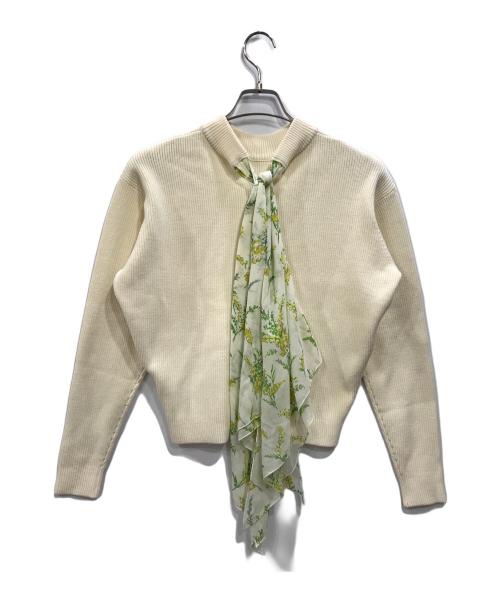 BALLSEY（ボールジィ）BALLSEY (ボールジィ) マテリアルコンビ スカーフ付きプルオーバー アイボリー サイズ:Sの古着・服飾アイテム