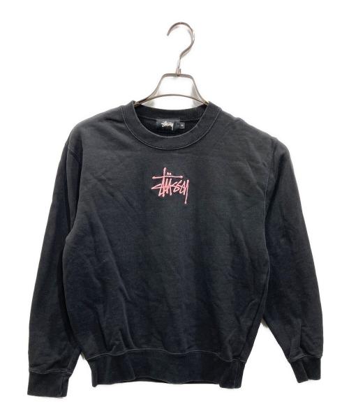 stussy（ステューシー）stussy (ステューシー) 刺繍ロゴスウェット ブラック サイズ:Mの古着・服飾アイテム