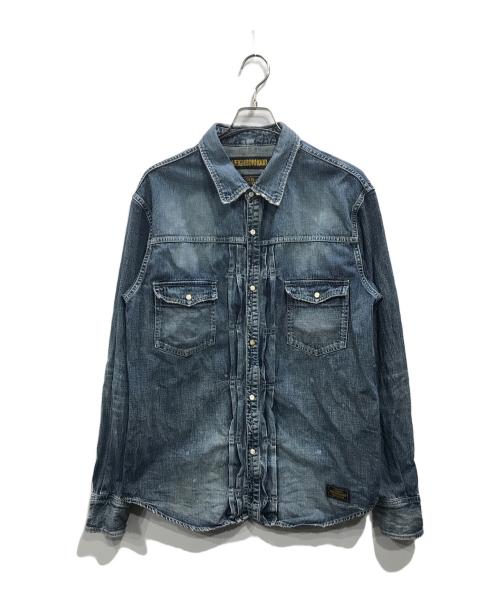 NEIGHBORHOOD（ネイバーフッド）NEIGHBORHOOD (ネイバーフッド) SAVAGE.WESTERN/C-SHIRT.LS ブルー サイズ:XLの古着・服飾アイテム