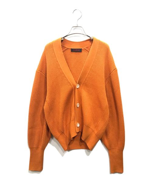 CABAN（キャバン）CABAN (キャバン) コットンカシミヤローゲージVネックカーディガン オレンジ サイズ:Fの古着・服飾アイテム